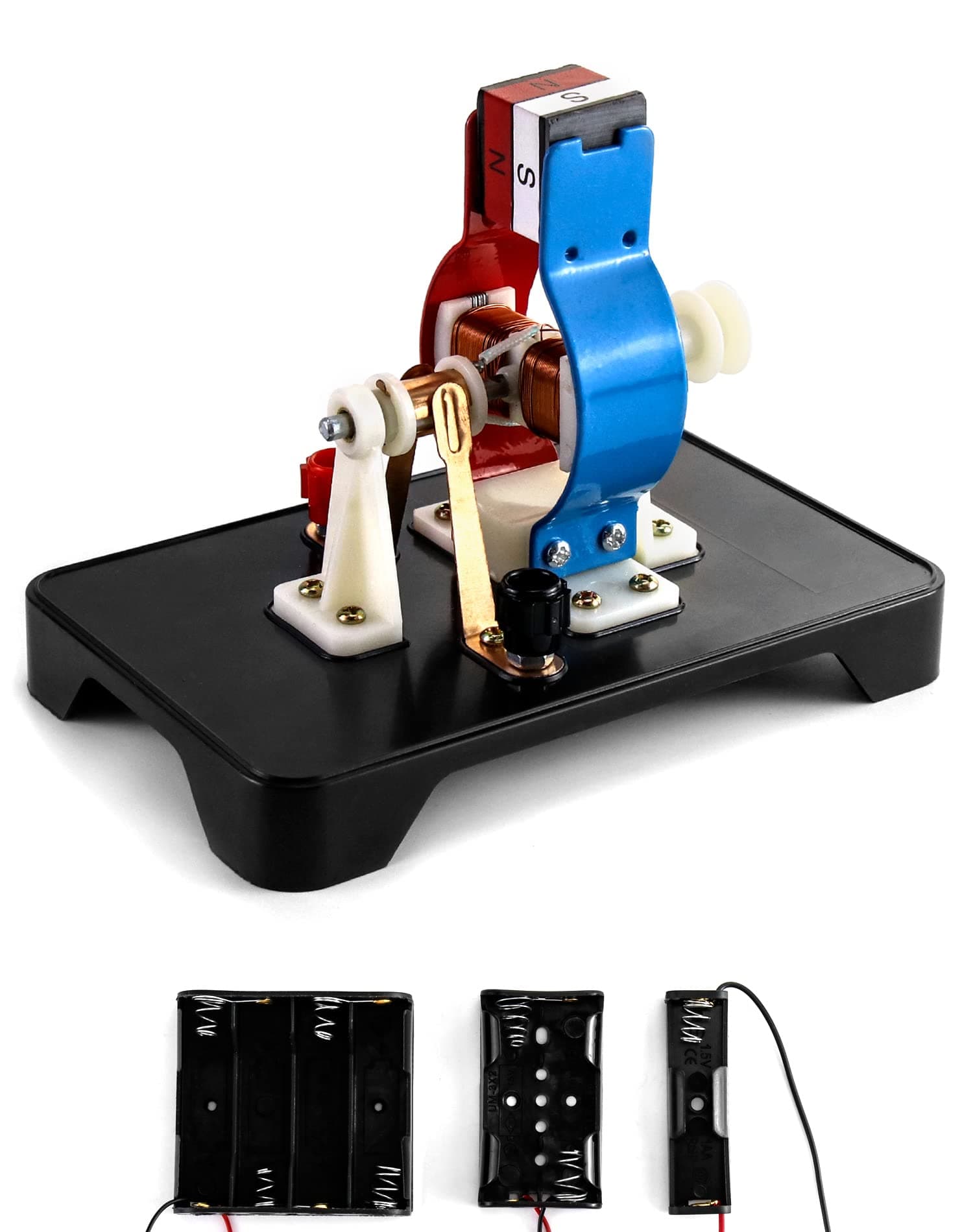 QWORK Electric Motor DC Motors Model, DIY Simple Project Assemble Kit DC 9V 12V for School Students Labs Physics Science Educational