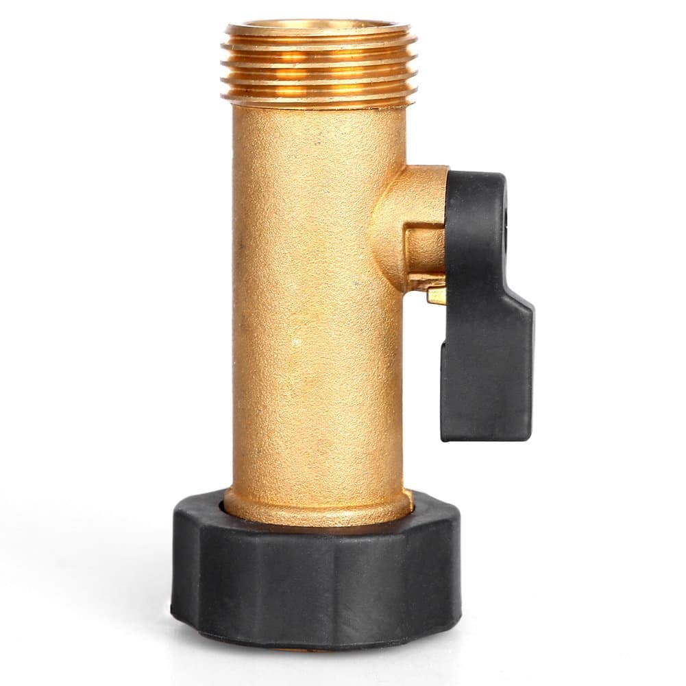 glorden Solid Brass Garden Hose Connector Single Hose Shut-Off Valve with Comfort Grip(3.25 in)