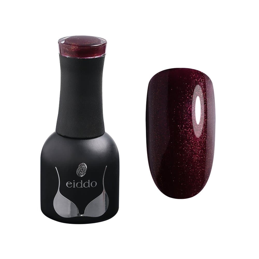 Eiddogel-Watchnail- Wine Red Glitter Listing- Soak Off UV LED Gel Polish- Winter Color 12ML (G18)