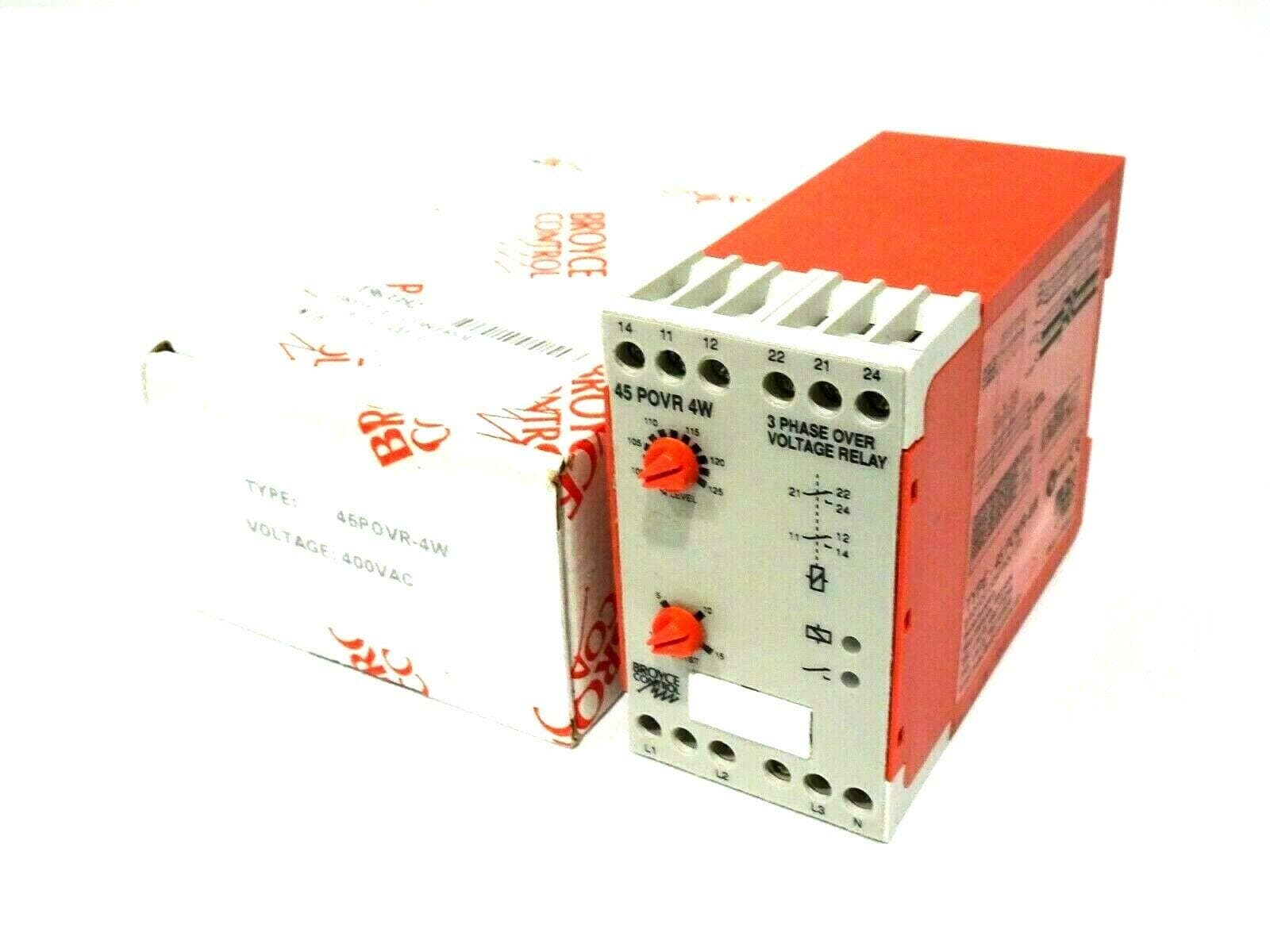 New BROYCE CONTROL 45POVR-4W Three Phase Over Voltage Relay 45POVR4W