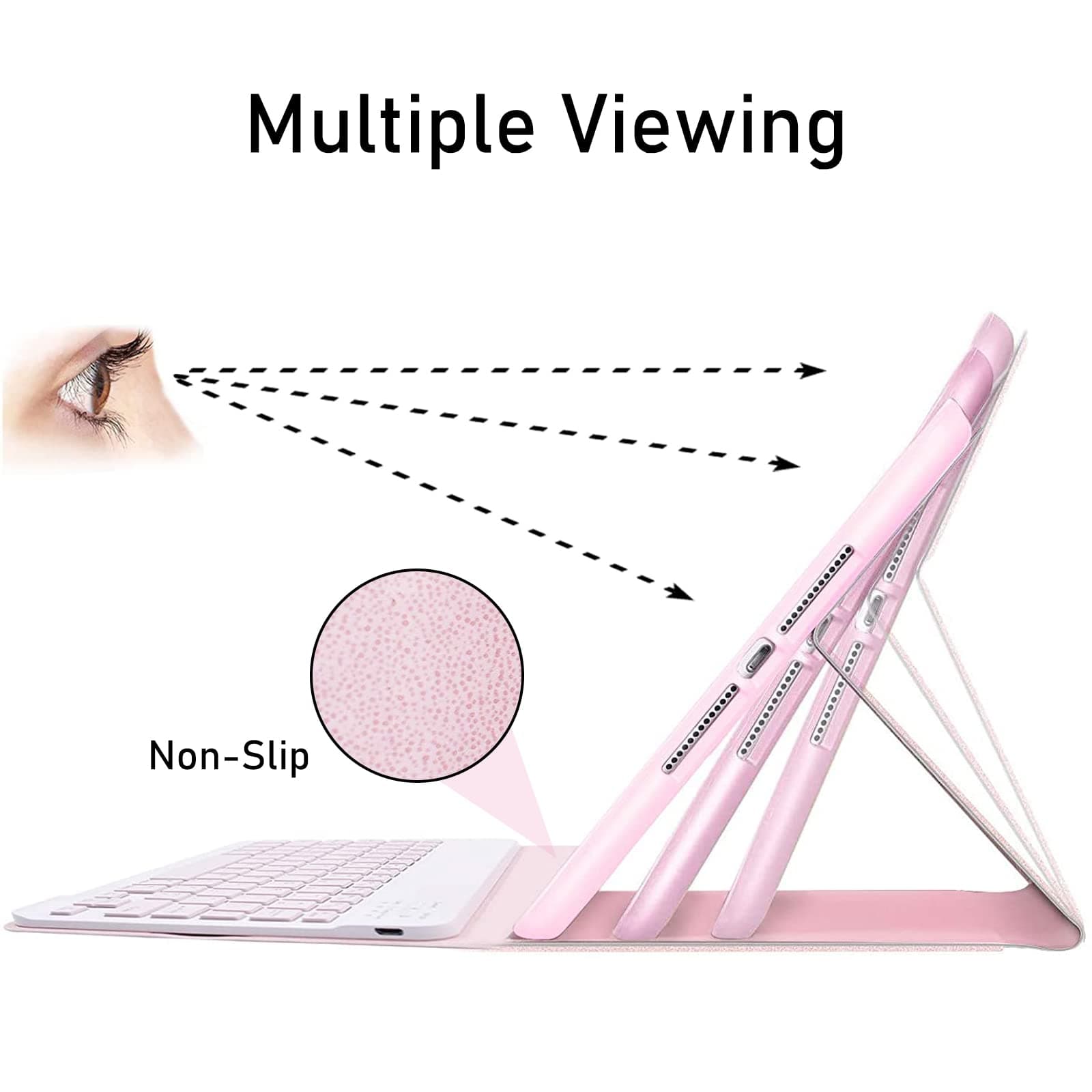 iPad Air 5th Generation Keyboard Case 10.9“2022, Slim Smart Keyboard Case for iPad Air 5th Gen 2022/Air 4th Gen 2020 10.9 Inch/Pro 11 2018, Detachable Wireless Keyboard with Pencil Holder (Pink)