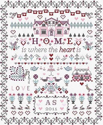 Riverdrift House HOME IS WHERE THE HEART IS SAMPLER Counted Cross Stitch Kit