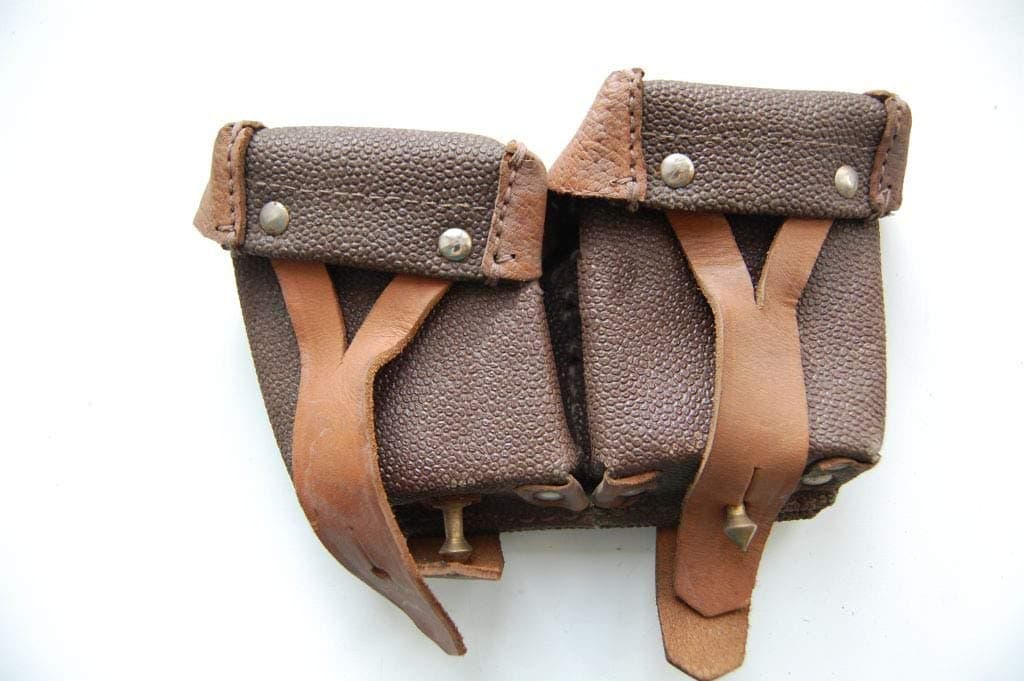 wwstore Ammo Pouch, Brown Cotton Canvas, Polyester, Soviet Army, Made in USSR, Mosin Nagant SCS Ammunition Pouch
