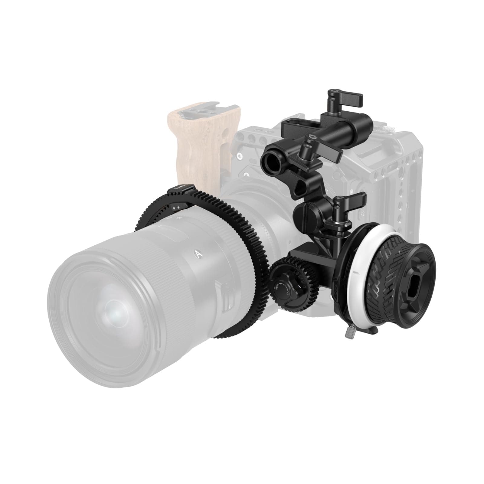 SmallRig Mini Follow Focus with A/B Stops & 15mm Rod Clamp and Snap-on Gear Ring Belt for DLSRs and Mirrorless Cameras, Fits Different Diameter Lenses Up to 114mm