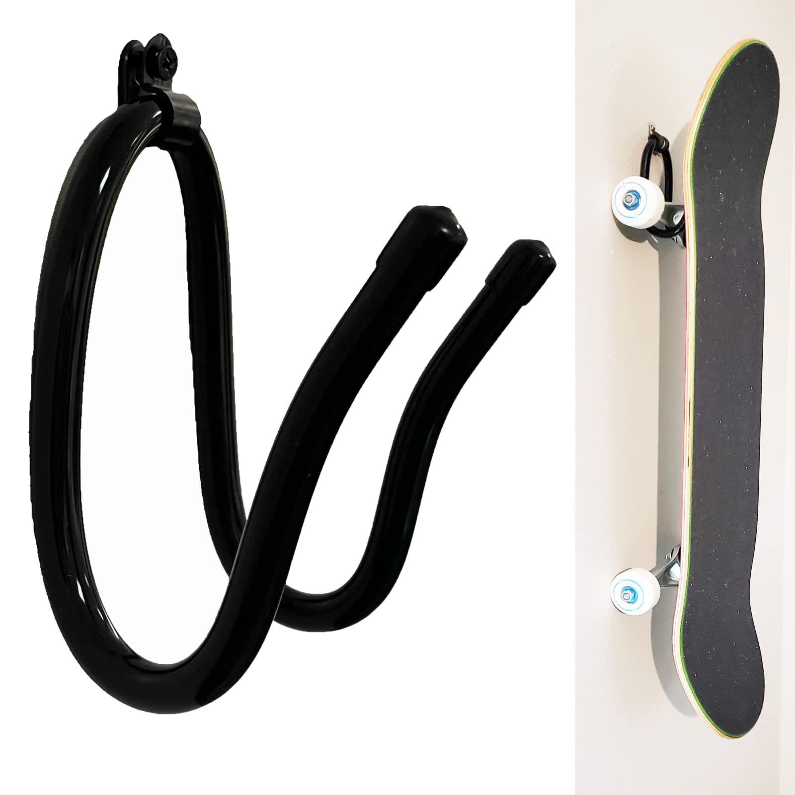 Skateboard Wall Mount - Skateboard Hooks Hanger Storage Display Rack with Hardware, Wall Bracket Stand Organizer for Boards, Guitars, Headphones