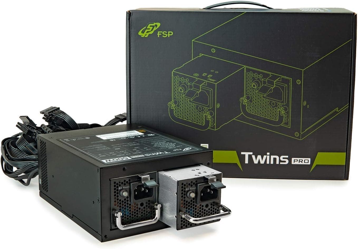 FSP Twins Pro PC PSU PS2 1+1 Dual Module 500W ATX Redundant Power Supply with Guardian Monitor Software (Twins Pro 500)