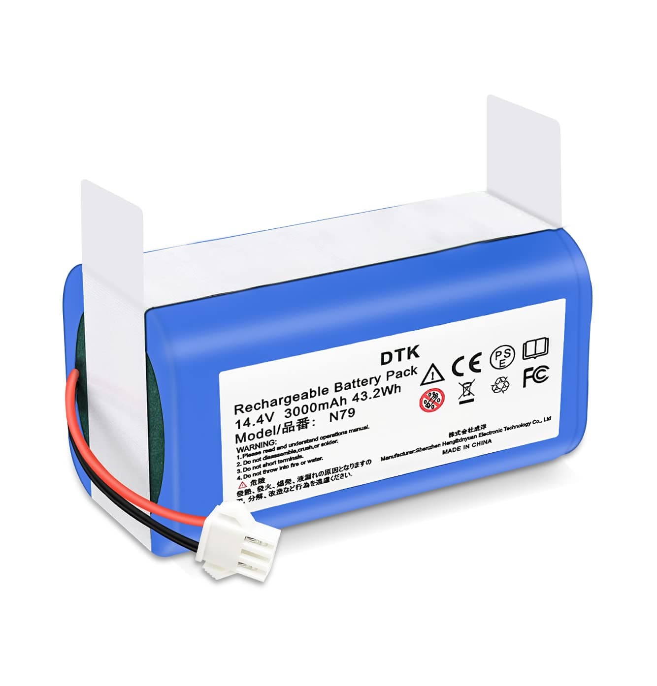 DTK Replacement Battery Compatible with Ecovacs Deebot N79S, 500, N79, DN622 and Eufy RoboVac 11S, 30, 30C Robot Vacuum Cleaners, 3000mAh, 14.4v