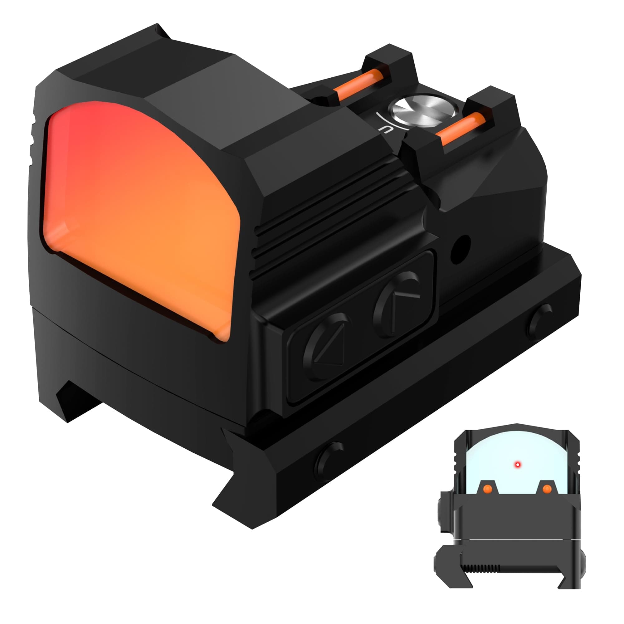 Motion Awake Red Dot Sight - 2 MOA RMR Cut Footprint Red Dot Scope, Waterproof Optic Reflex Sight 12 Brightness Adjustment Shake Awake Red Dot Sight with Adapter Plate for MOS and 20mm Picatinny Base