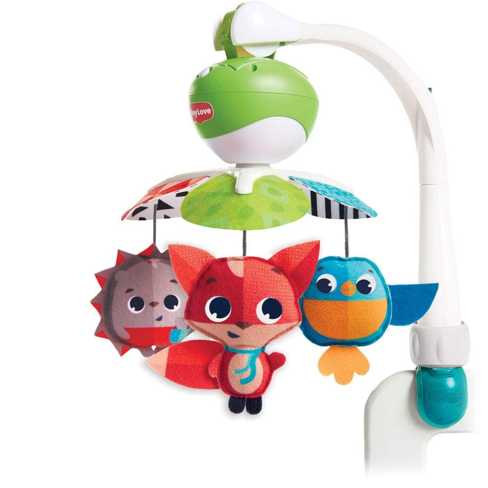 3-in-1 Take Along Baby Mobile for Cot, 0+ Months, Portable, Multi-Use with 3 Connectors, Cot Mobile with Music, 5 Melodies, 30 Minutes of Continuous Music, Stimulates Senses, Meadow Days