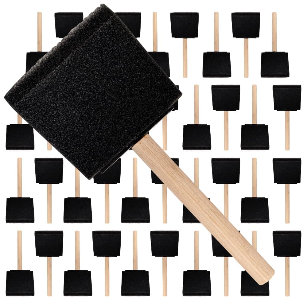 Pro Grade - Foam Brushes - 3 Inch - 36 Piece Poly Foam Brush Set