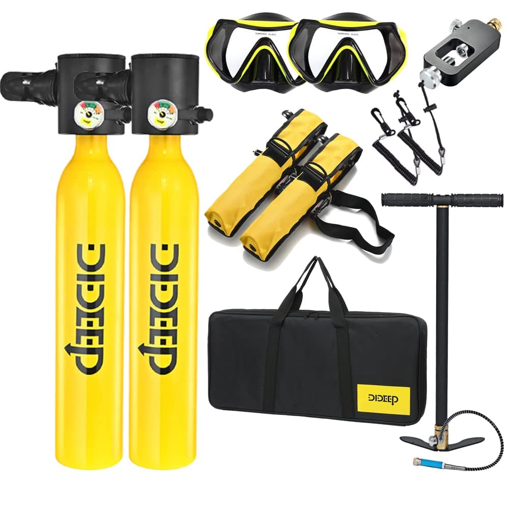 Dive Portable lungswith Dot Certified Reusable Diving Tank Kit 0.5L Capacity Mini Scuba Diving Tanks That Support 5-10 Minutes of Underwater Breathing Dive Portable Lungs for Diving