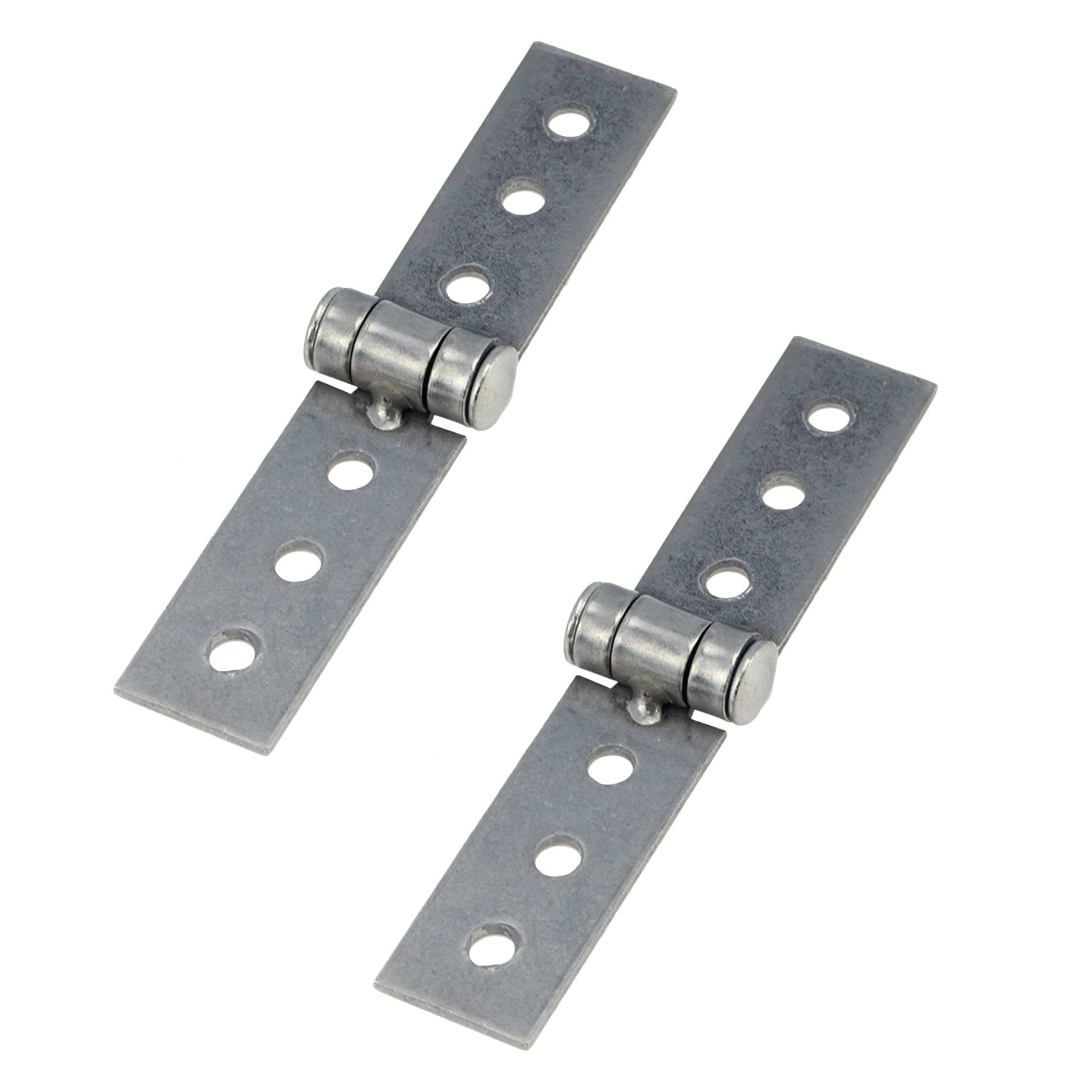S SYDIEN 2Pcs 3-Inch Silver Folding Butt Hinges - Stainless Steel Furniture Door Window Hinge, Small for Crafts, Frameless Glass - 6 Hole