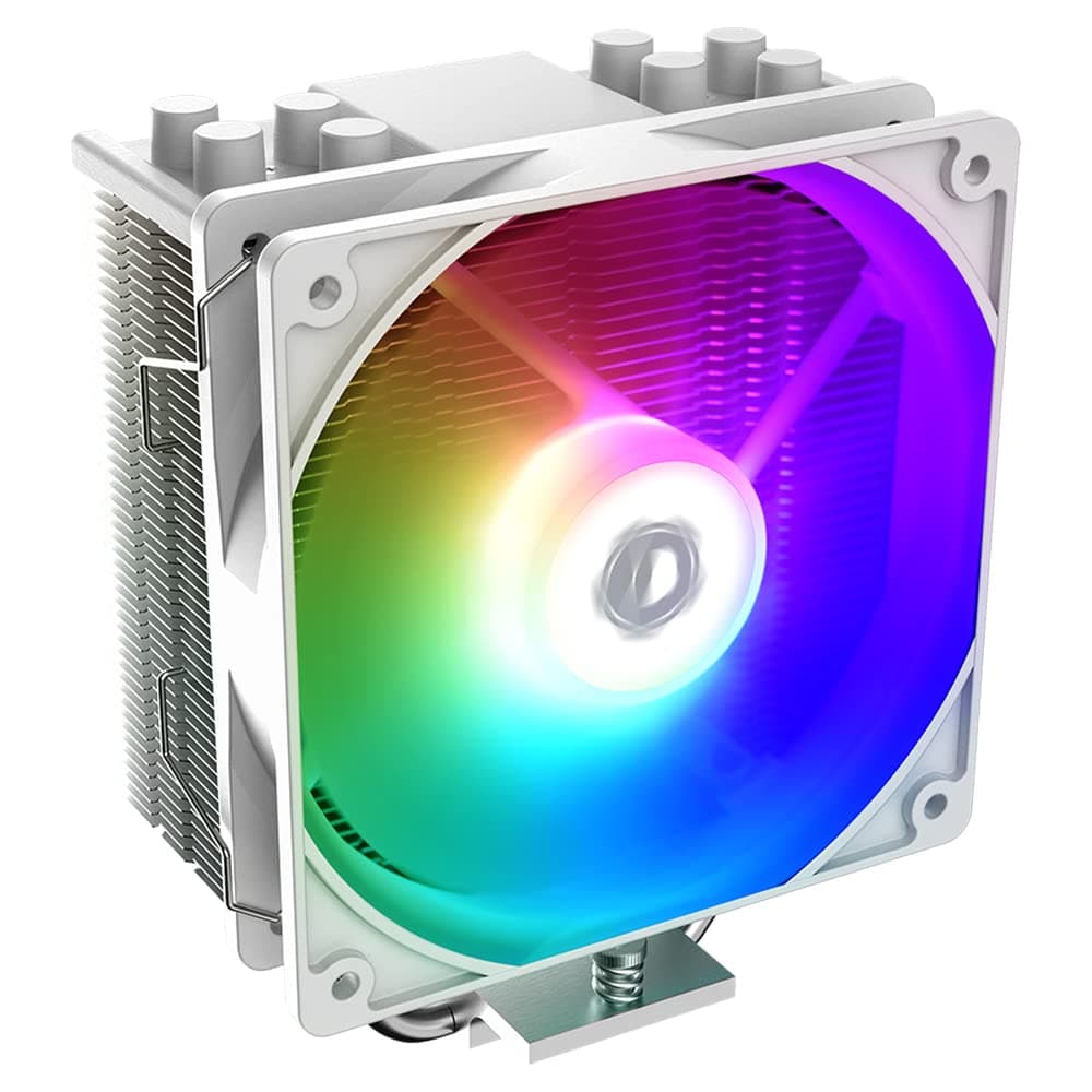 ID-COOLING SE-214-XT ARGB WHITE CPU Cooler 4 Heatpipes CPU Air Cooler Addressable RGB Light Sync with Motherboard(5V 3-PIN Connector) CPU Fan for Intel/AMD, LGA 1700 Compatible