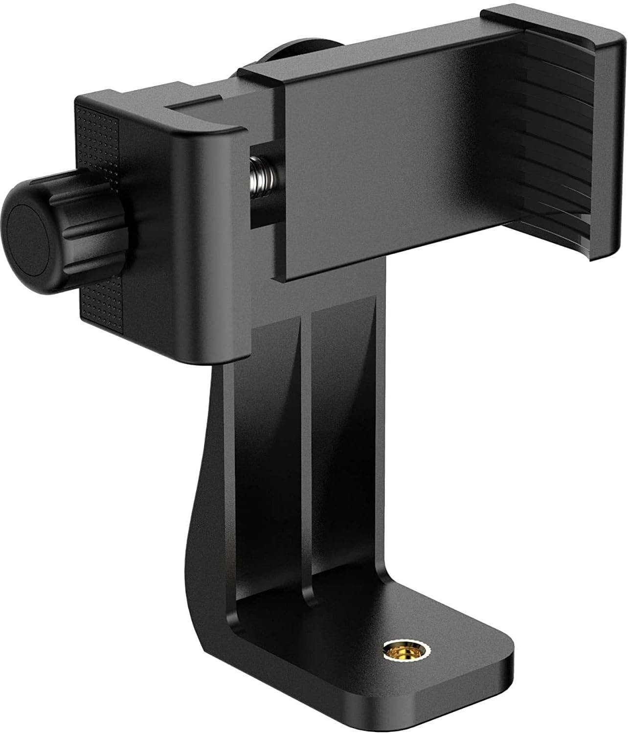 INEFABLE Tripod Mount Adapter 360-Degree Cell Phone Holder with Adjustable Clamp Phone for Smartphones & All Types of Tripods with 1/4 Screw - Black - Pack of 1