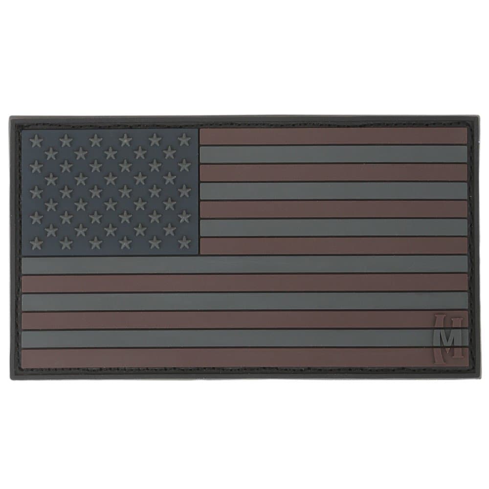 Maxpedition Gear Large USA Flag Patch, Stealth, 3.25 x 1.75-Inch