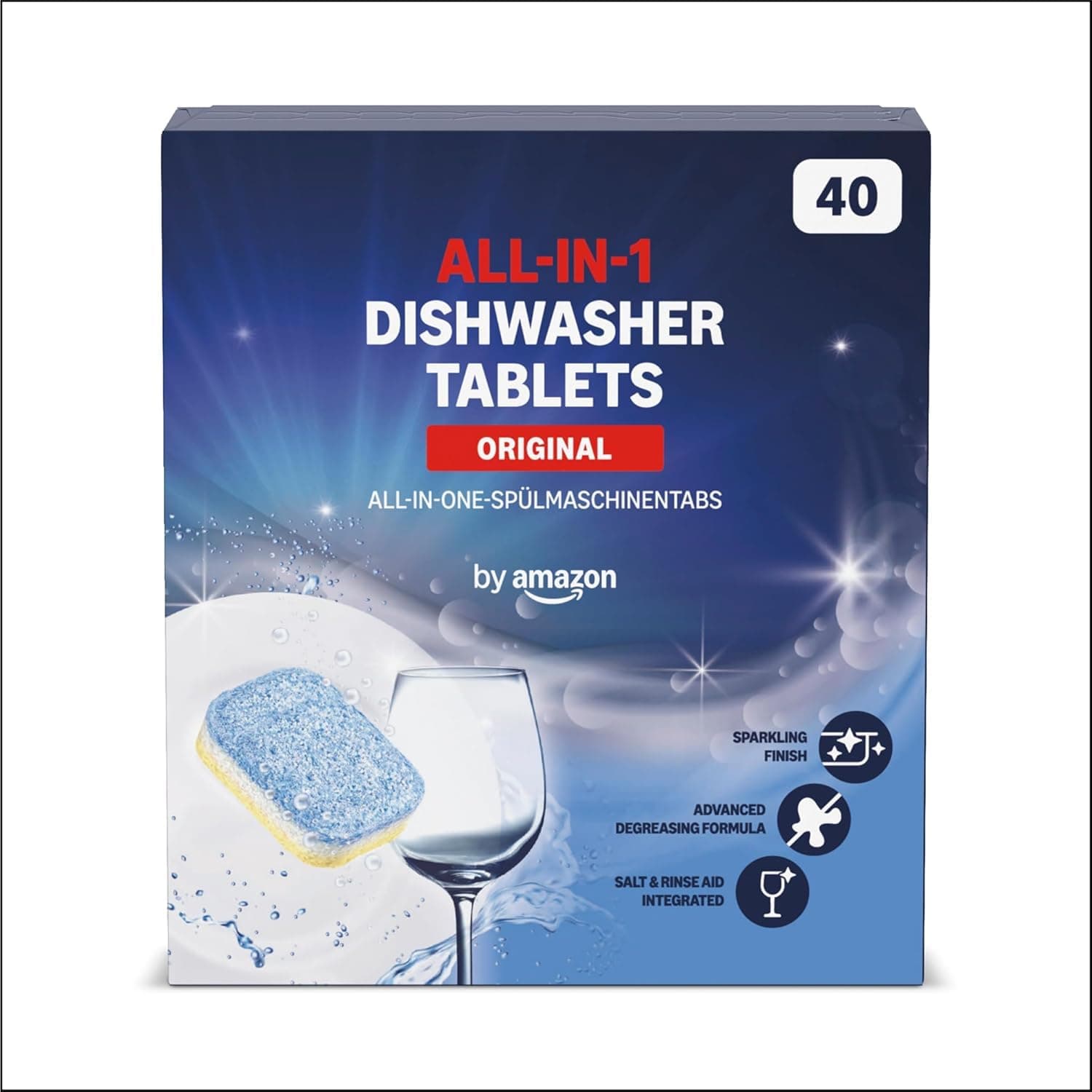 ALL-IN-ONE Dishwasher Tablets, 40 tablets