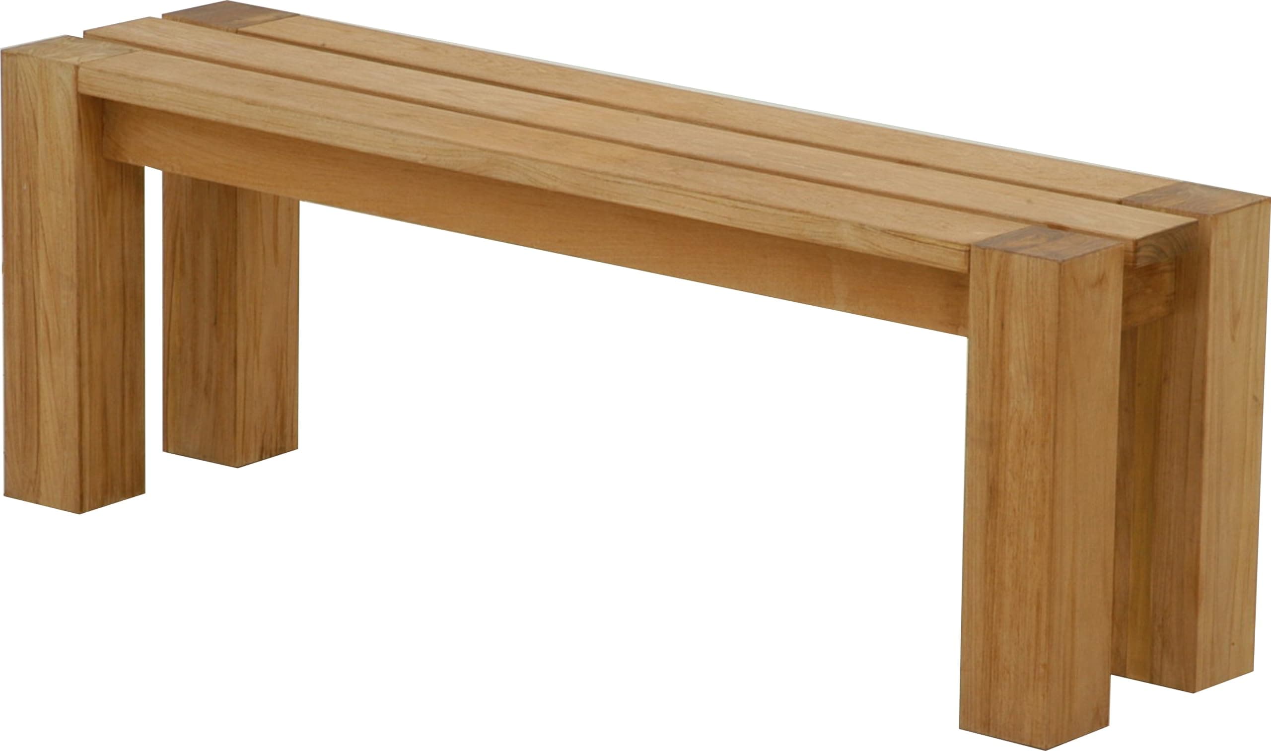 - Oconee Teak Backless Bench, Natural, 4'