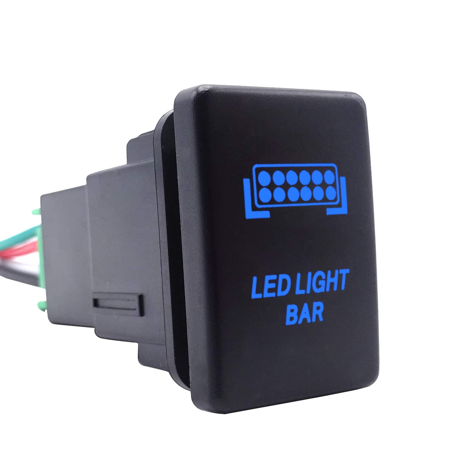 Wsays LED Light Push Switch On/Off with Connector Wire Kit Blue Backlit Compatible with Toyota Tacoma Tundra 4Runner