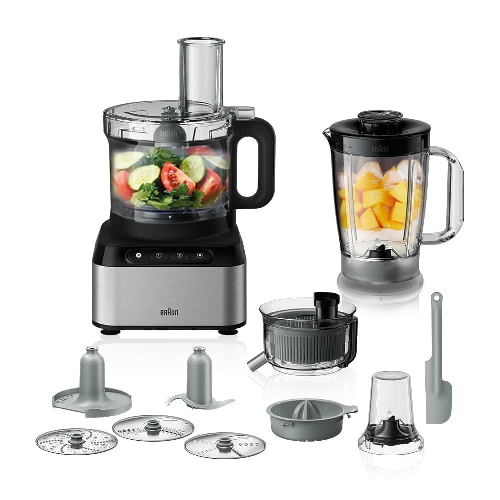 Braun Fp 3235 Si Purease 12 In 1 Food Processor, 800W, 2.1L Bowl, Metal Design, Black"Min 1 year manufacturer warranty"
