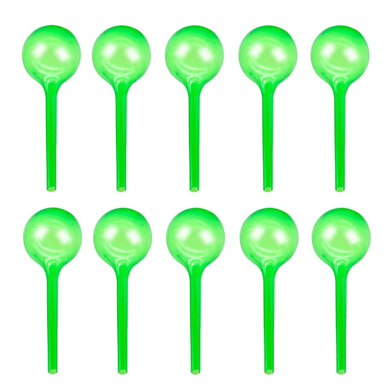 Geekercity 10 Pack Self-Watering Globes, Plastic Automatic Self Watering System for Indoor Outdoor Plant Flowers Houseplant, Vacation Partner (Small Green)
