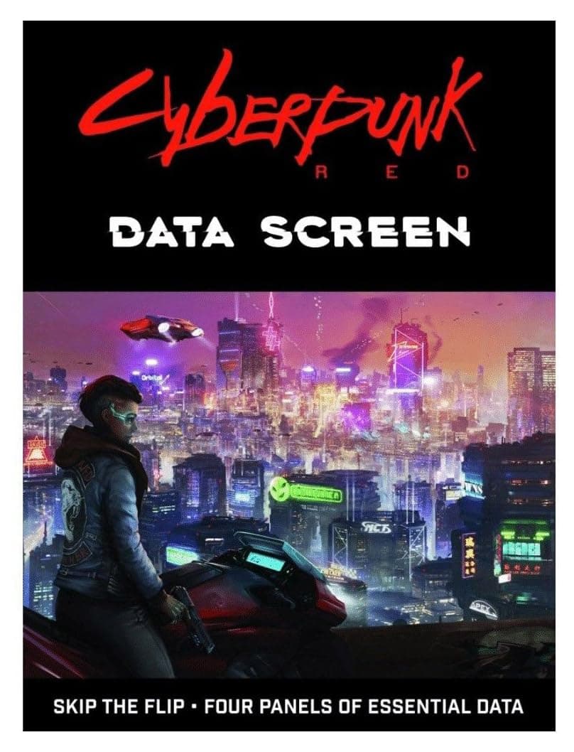 Cyberpunk RED Data Screen by R Talsorian Games – 4 Panel Cardstock DM Dungeon Master, GM Gamemaster, Player Screen - Board Game and Tabletop Gaming Accessories – Compatible with Cyberpunk RED