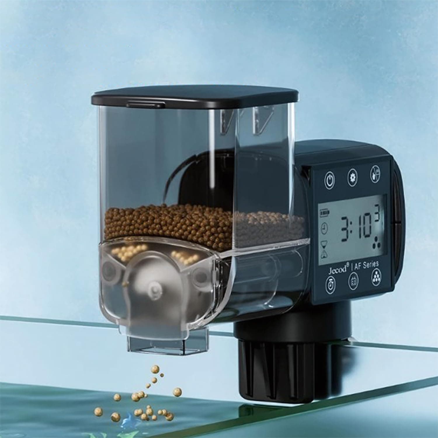 500ML Automatic Fish Feeder, Aquarium Auto Fish Feeder with LCD Screen, Large Capacity Intelligent Fish Food Feeder, Auto Timer Feeder for Aquarium Fish Tank Turtle Tank