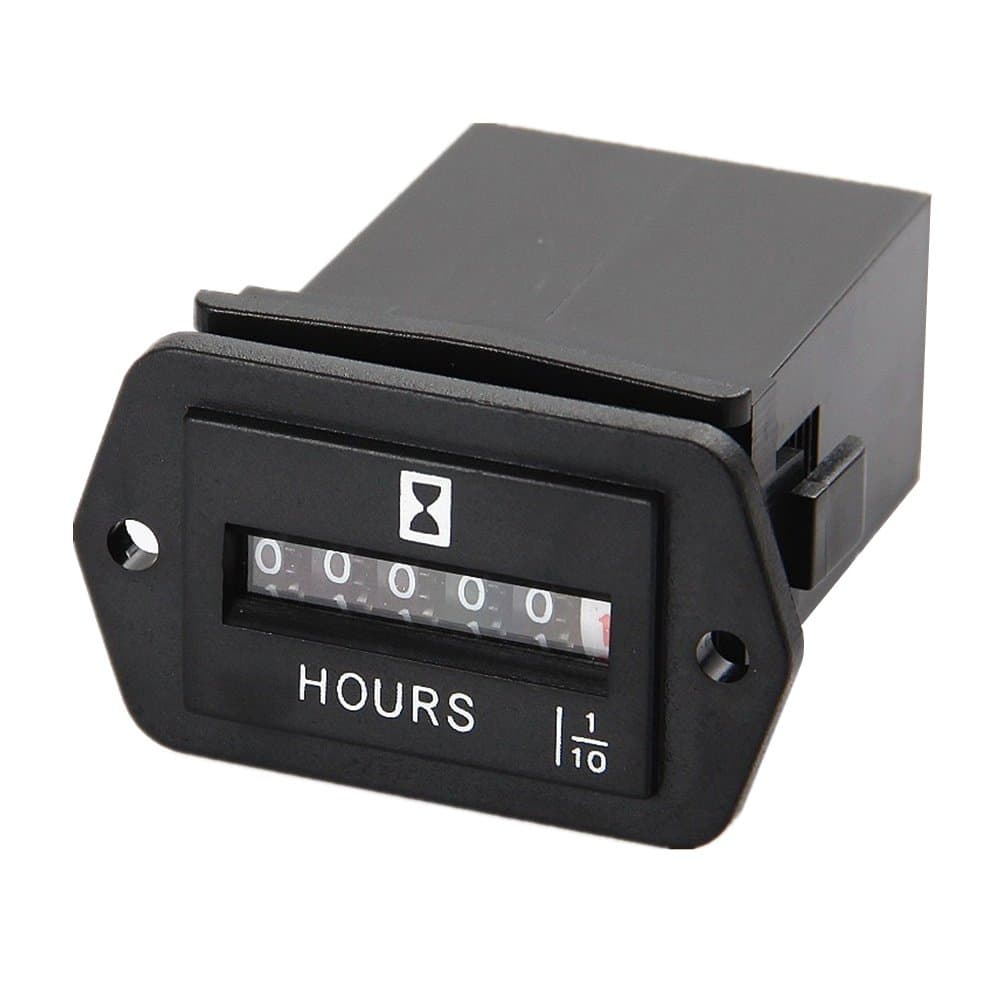 AIMILAR Mechanical Hour Meter AC 110V-250V for Small Engines, Boats, Generators and More - 6 Digit Display with Easy Installation and High Accuracy