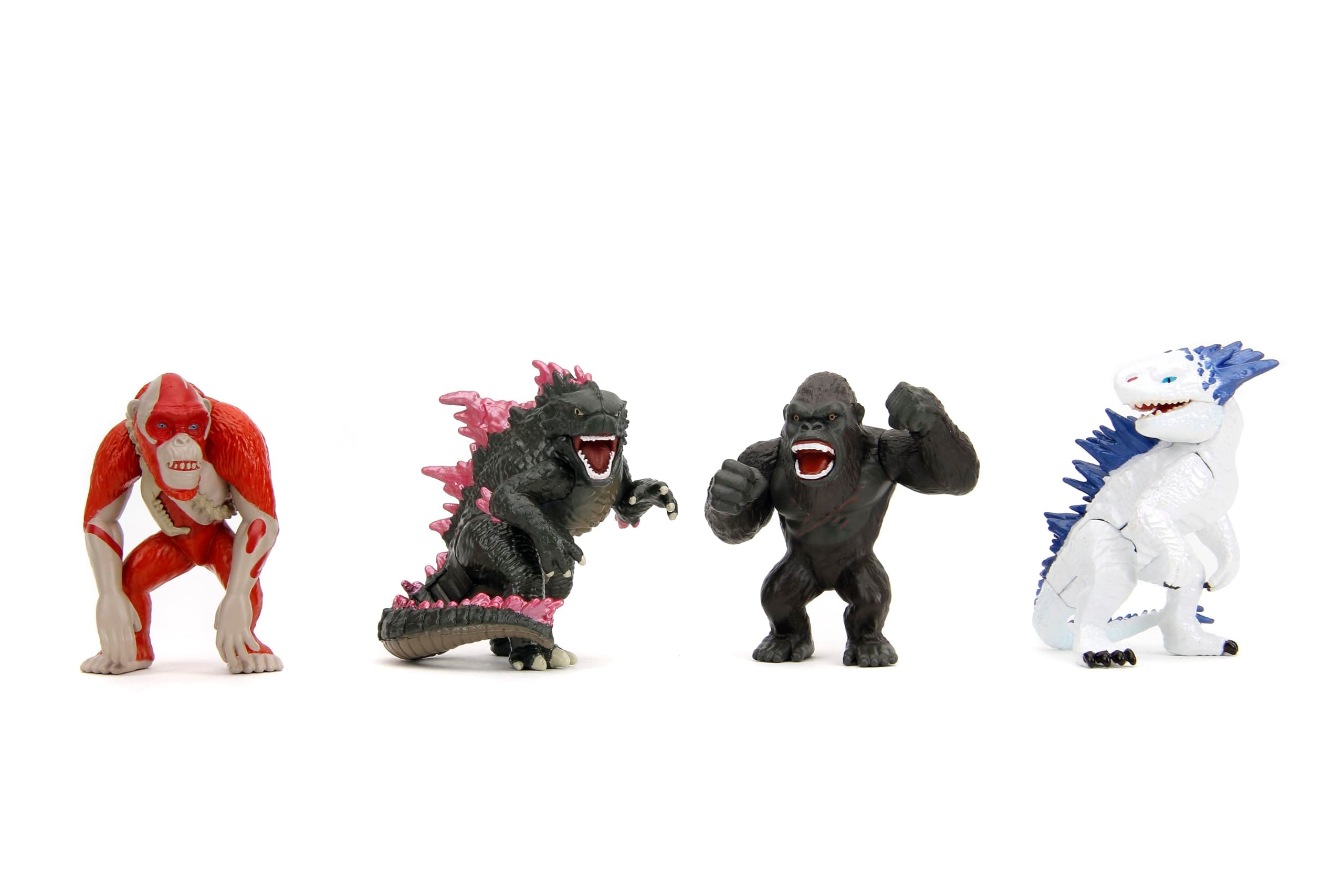 Jada Godzilla x Kong 2.5" 4-Pack Die-Cast Figures, Toys for Kids and Adults