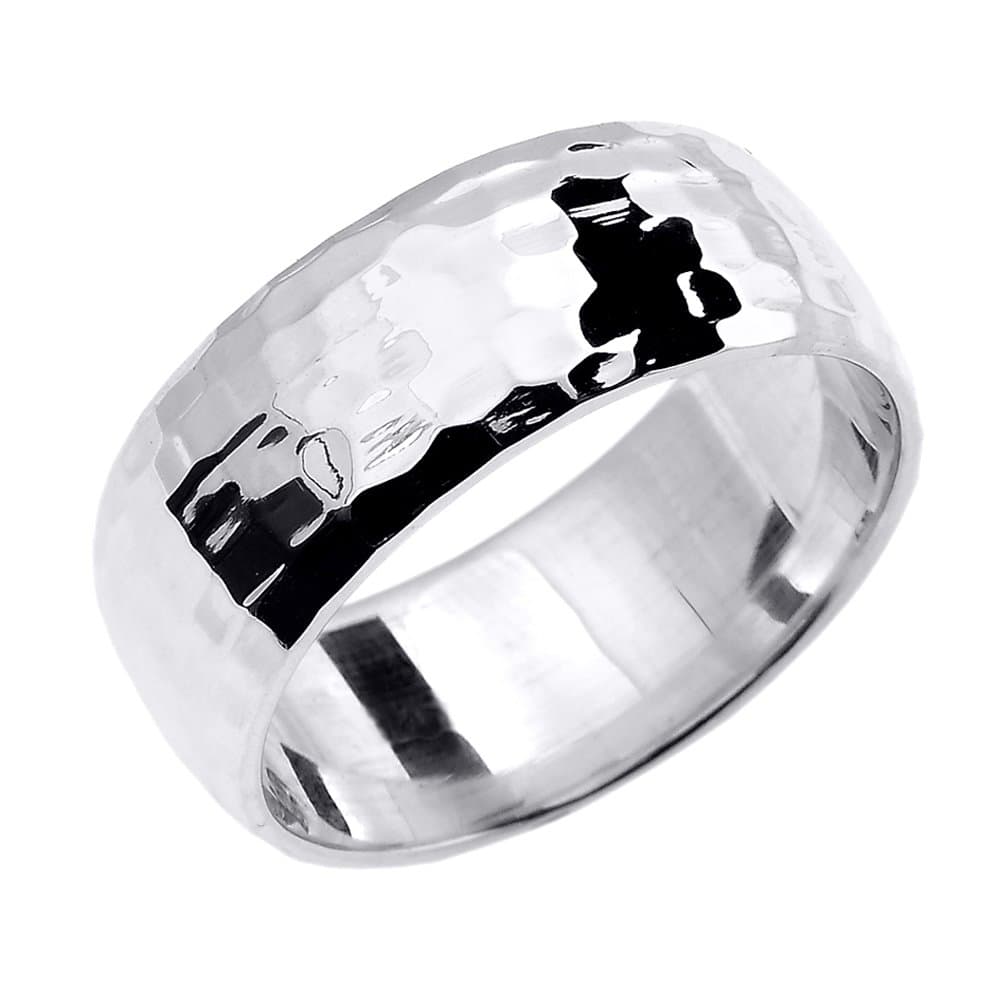 Thumb Rings 925 Sterling Silver 8 MM Hammered