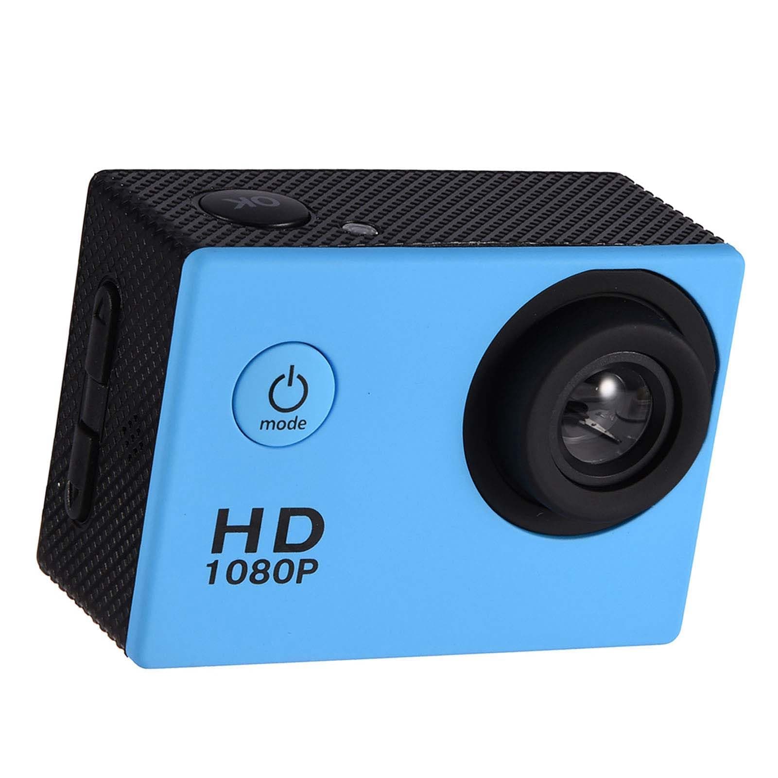 1080P Action Camera, 12MP Waterproof 30m Underwater Camera 2'' Screen Sports Camcorder with 90° Angle, 900mAh Battery, USB Charging Outdoor Sports Video DV Camera for Water Sport(blue)