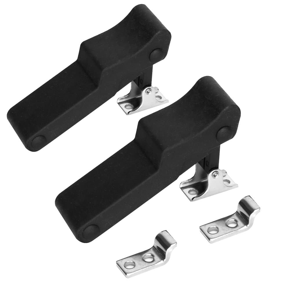 2pcs Flexible Soft Black Rubber Draw Latch Over Center thermoplastic elastomer Boat Latch with Concealed Keeper for Cooler, Boat Compartment,Cargo Box