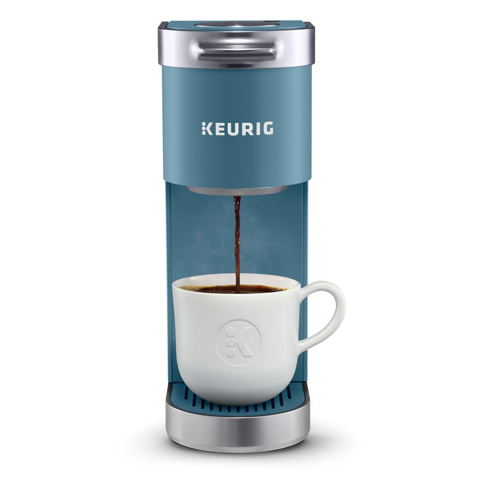 K-Mini Plus Single Serve K-Cup Pod Coffee Maker, with 6 to 12oz Brew Size, Stores up to 9 K-Cup Pods, Travel Mug Friendly, Evening Teal