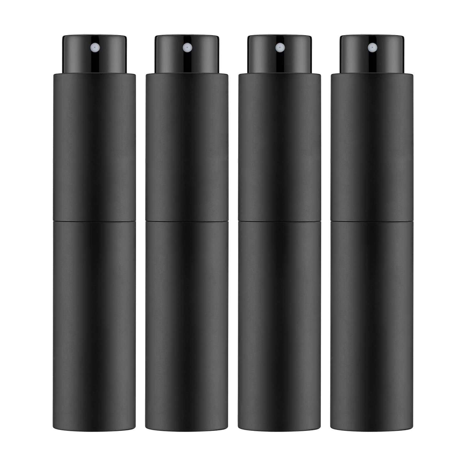 4PCS 10ML Perfume Atomizer Travel, Refillable Cologne Containers, Dispenser Spray Empty Bottle for Mini Sprayer Size (Black