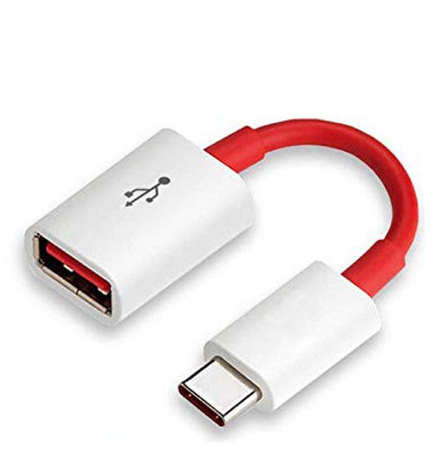 ShopsYes Type-C OTG Cable for Xiaomi Redmi Note 9 Pro / Note9 Pro OTG Cable | OTG Data Cable | OTG USB Cable | OTG Charger Cable On The Go Cable | Type-C Male to USB-A 3.0 Female (TOC2, Red & White)