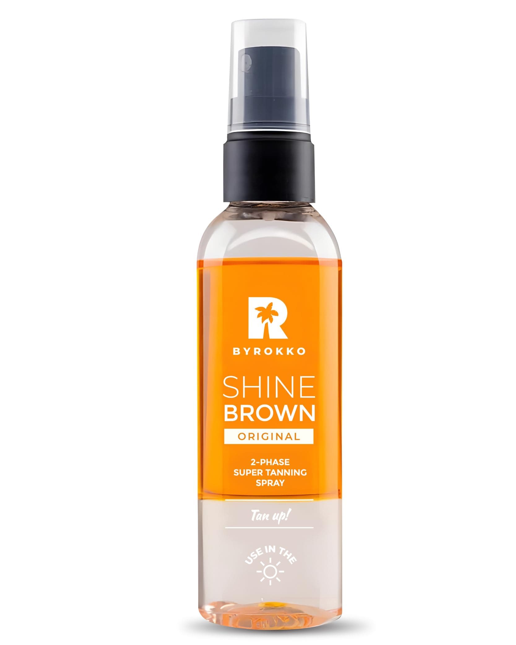Shine Brown Two-Phase Tanning Spray (100 ml), Deep Tan Accelerator with Natural Oils & Hyaluronic Acid, Tanning Accelerator for Sun & Sunbed, with Mango Scent