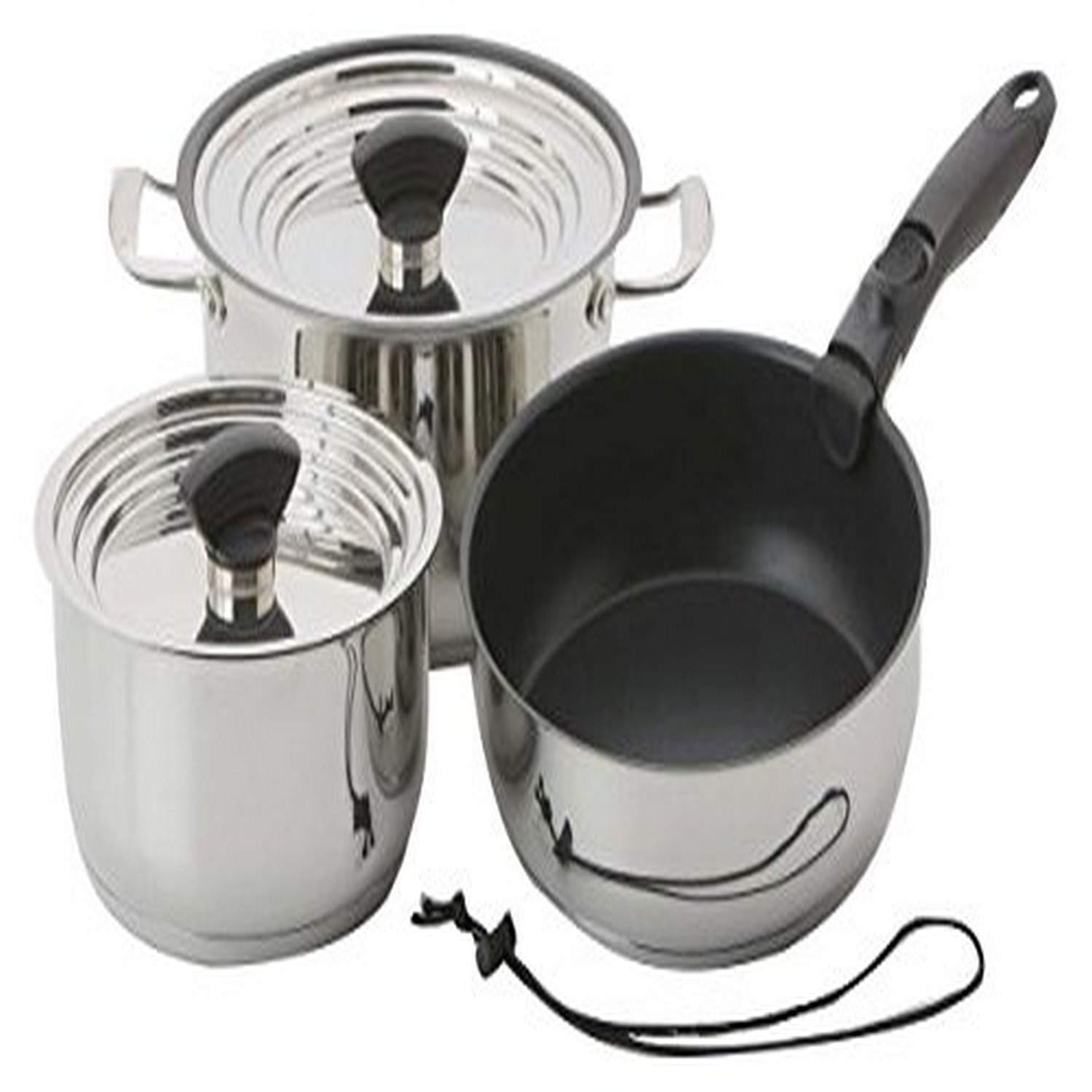 Galleyware Company 9 Piece Nesting Hybrid Induction Cookware Set, Small, Silver