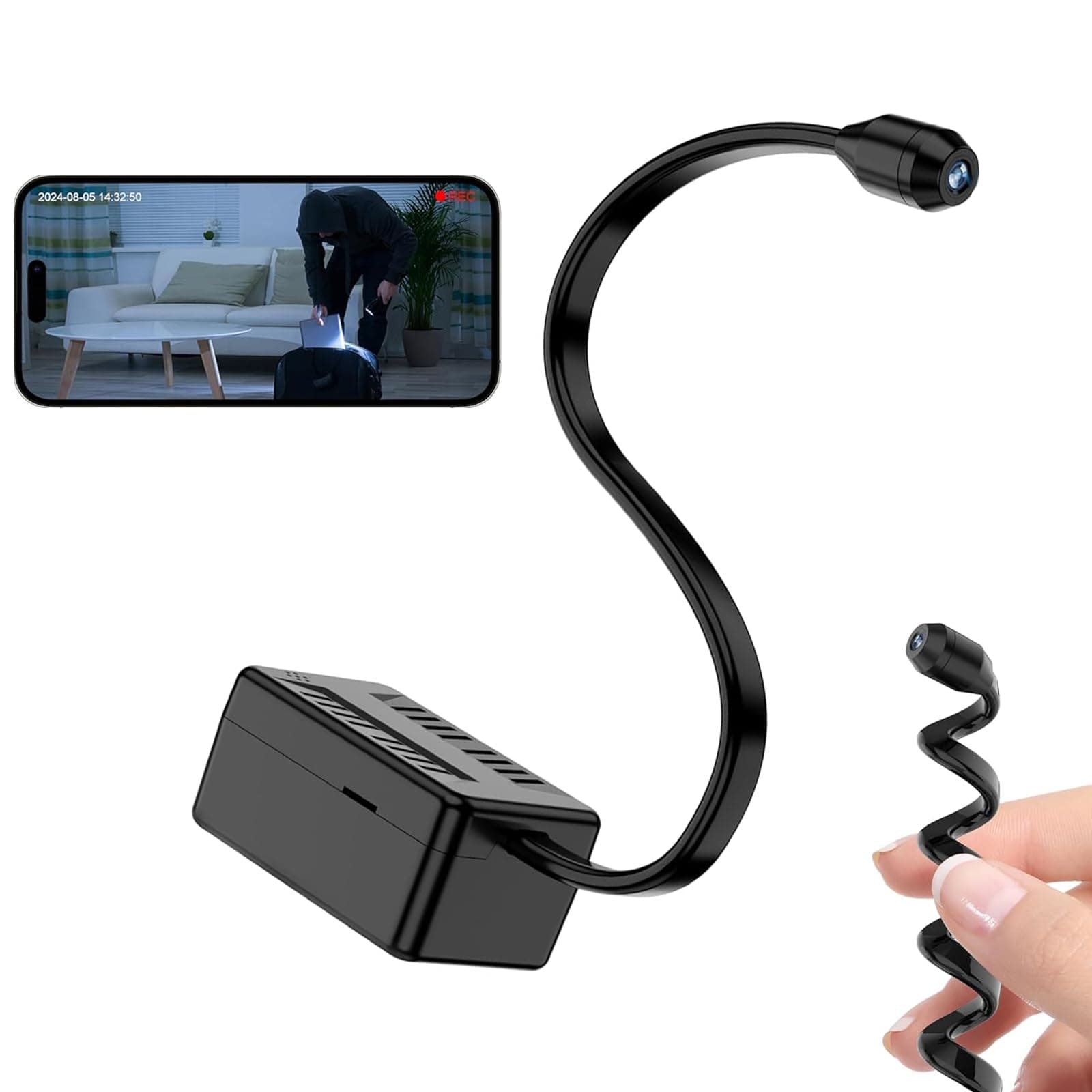 Mini Spy Camera with 1080P, Hidden Camera WiFi, APP, Motion Detection for Home, Indoor, Baby, Dog, Cat (A)