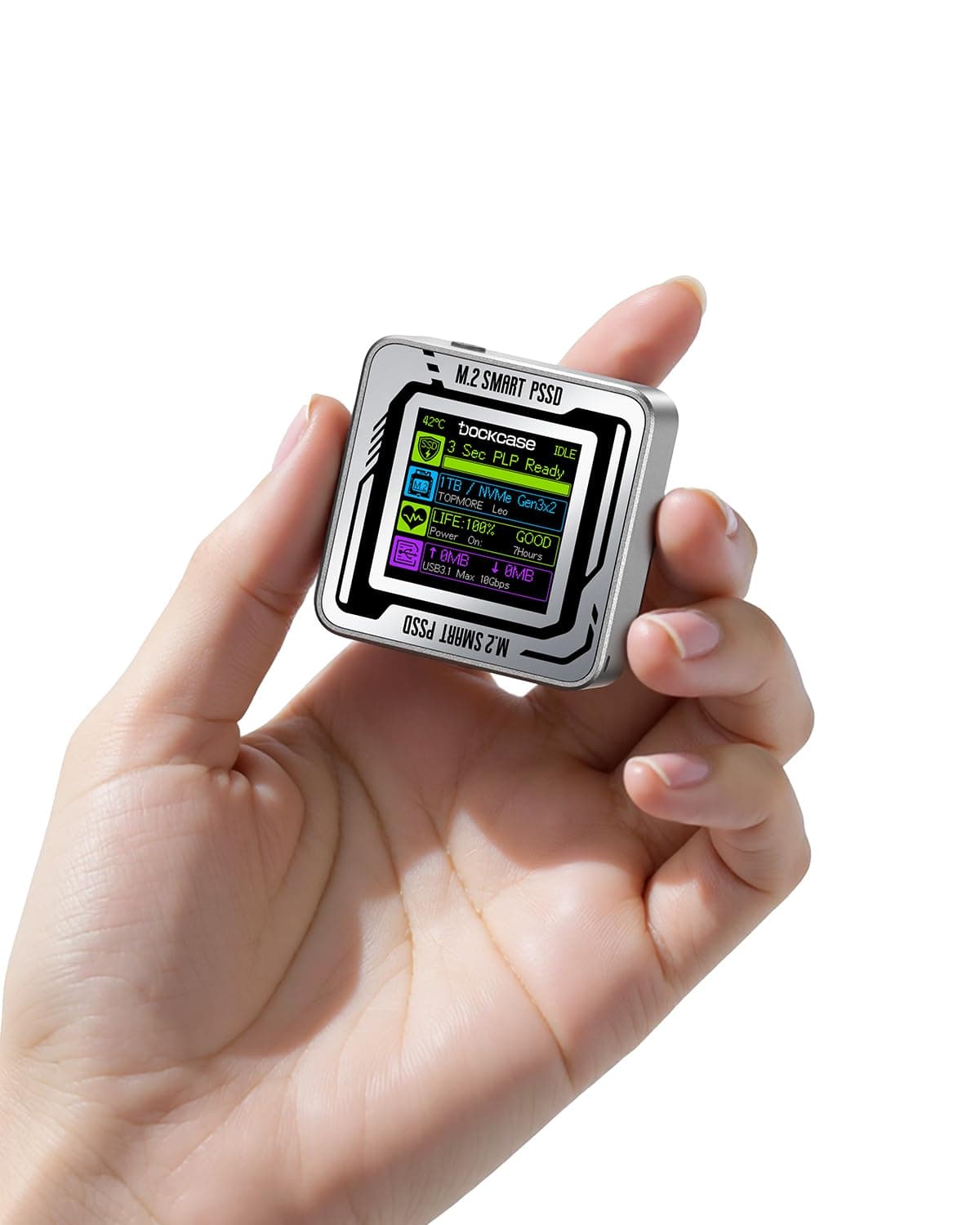 Pocket M.2 2230 NVMe SSD Enclosure,Support 3s PLP Prevents Write Data Loss,USB 3.2 Gen 2 Type-C (10 Gbps), fits NVMe PCIe, Exclusive to Size 2230,Support M-Key B+M Key UASP (Silver)