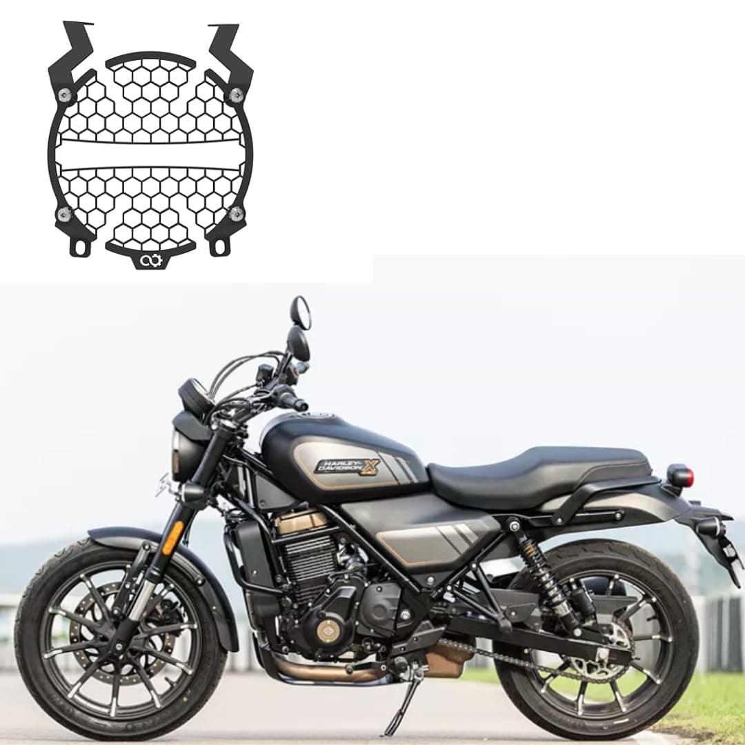 Auto Infinity Head Light Guard for Harley Davidson X440 (Black, Pack of 1)