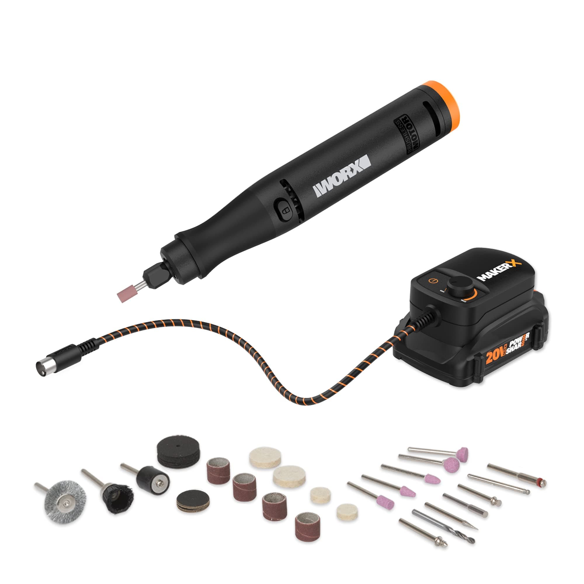MAKERX WX739L 20V Cordless Rotary Tool Kit