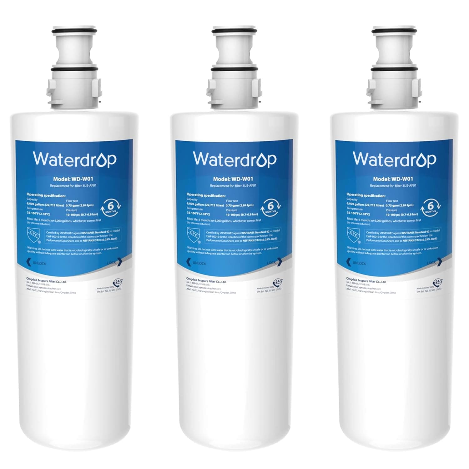 3US-AF01 Undersink Water Filter, Pack of 3