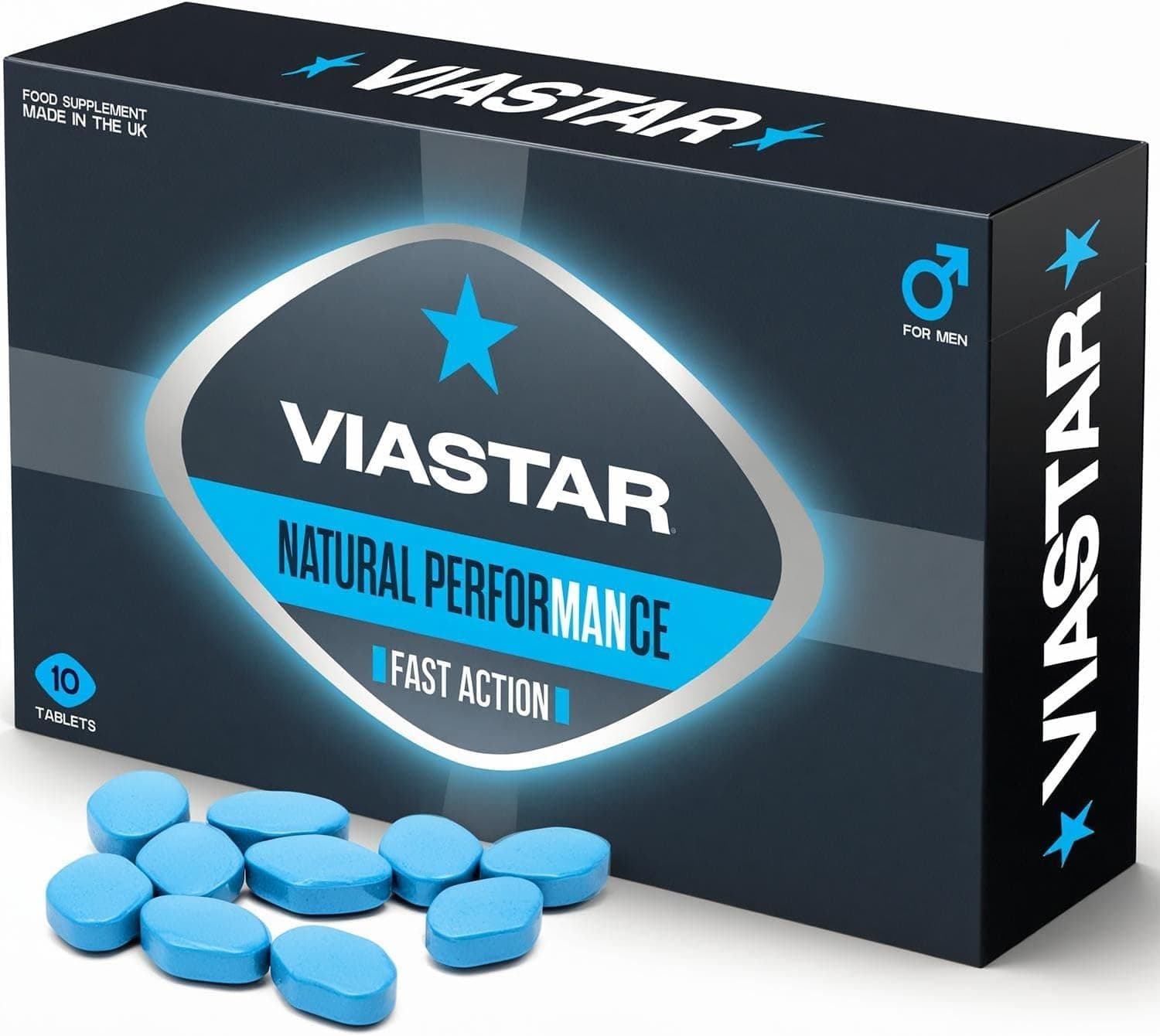 10 Tablets | 100% Strong and Natural, Exclusively for Men, Easy to Swallow Pills, Manufactured in The UK.