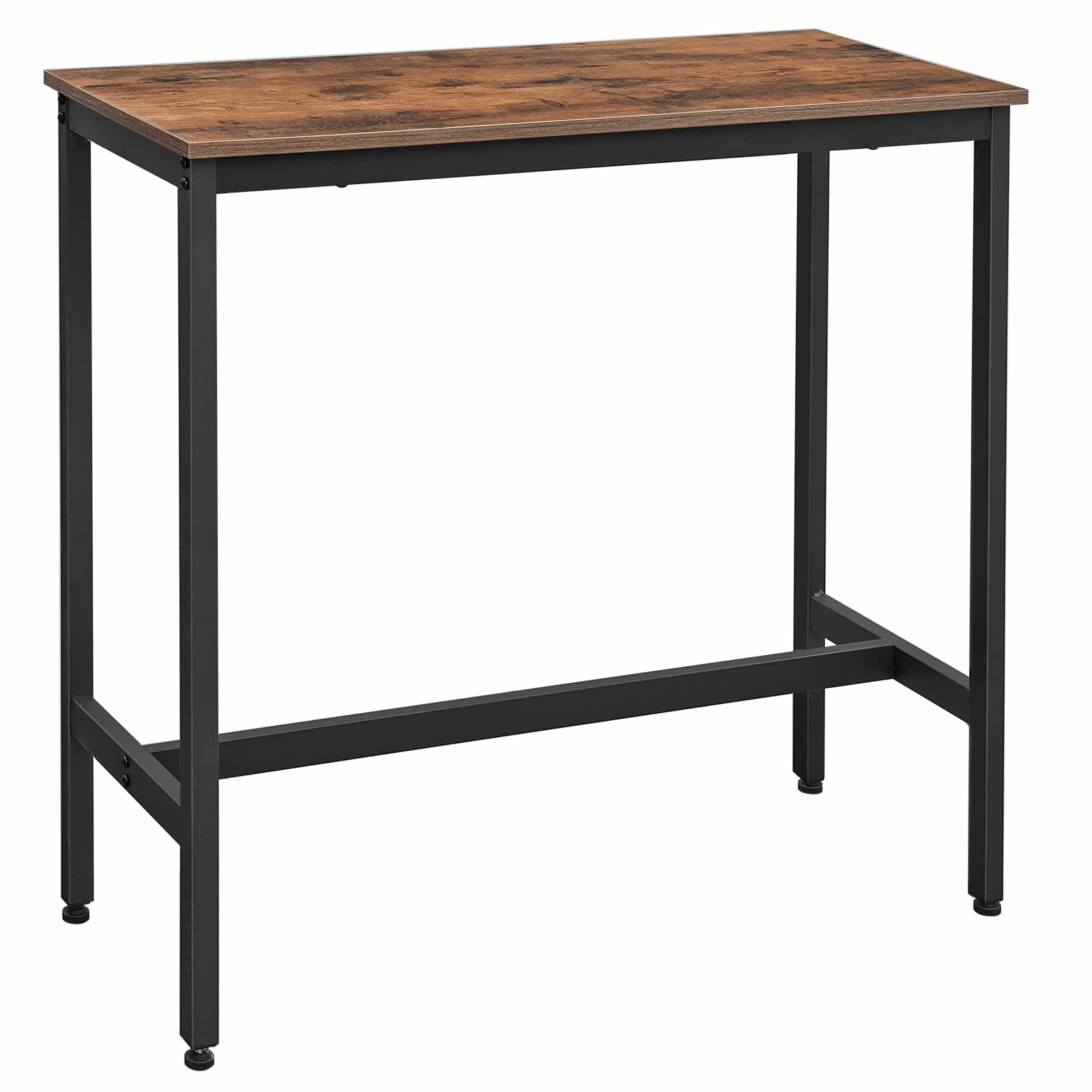 VASAGLE Bar Table, Narrow Rectangular, Kitchen, Pub Dining High Table, Easy Assembly, Industrial, Rustic Brown and Black LBT10X 100 x 40 x 90 cm (L x W x H)