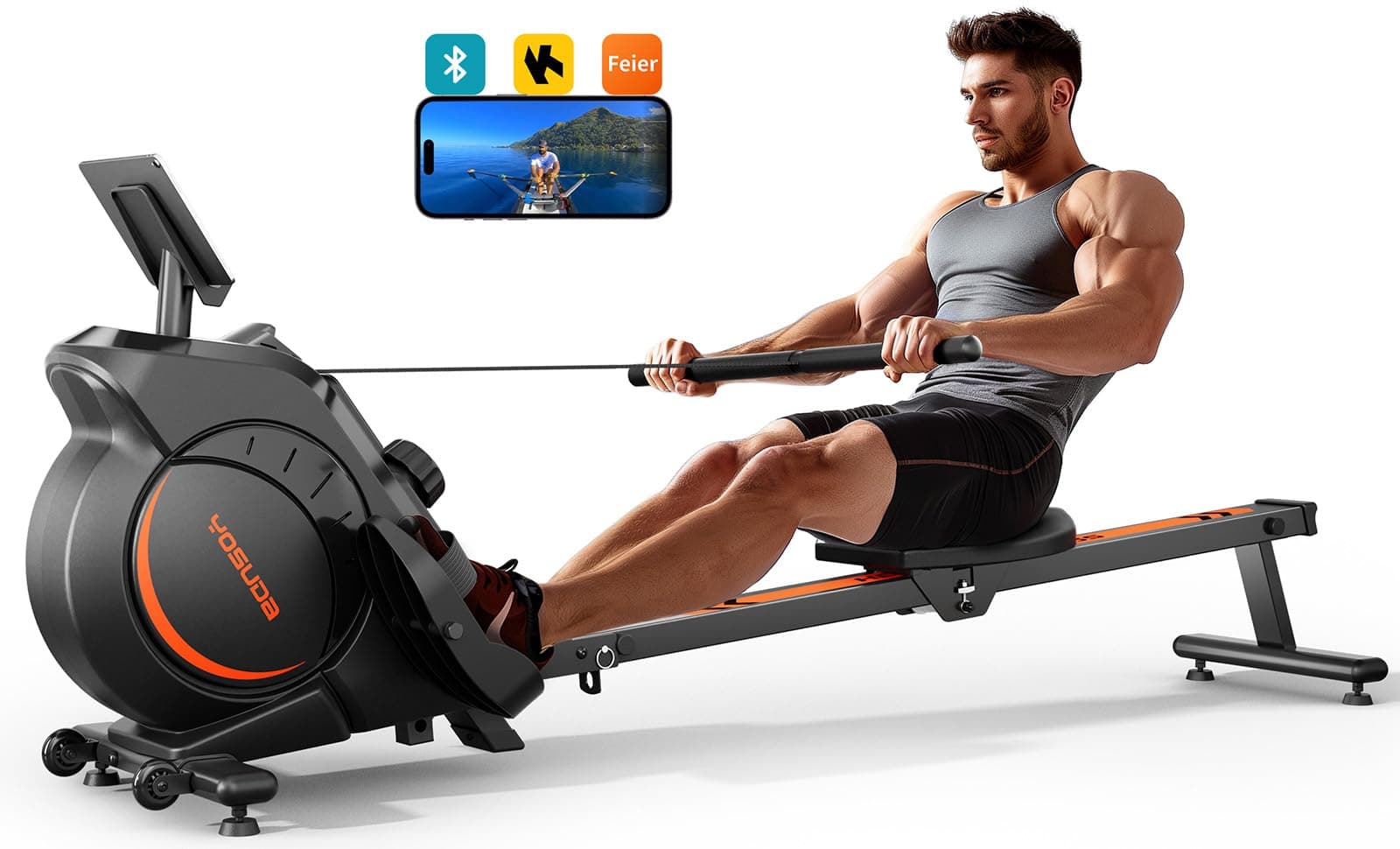 Magnetic/Water Rowing Machine for Home - Rower Machine Use with Bluetooth, App Supported, Rowing Machine for Beginners to Athletes, Comfortable Seat Cushion