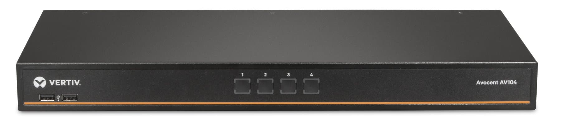 Vertiv Avocent 1x4 Rackmount or Desktop, Single-User KVM Switch with USB, Touch Button and Hotkey Switching,Cascade Support and Internal Power Supply,4 VGA Target Cables (AV104BND4-400),Cable Bundle