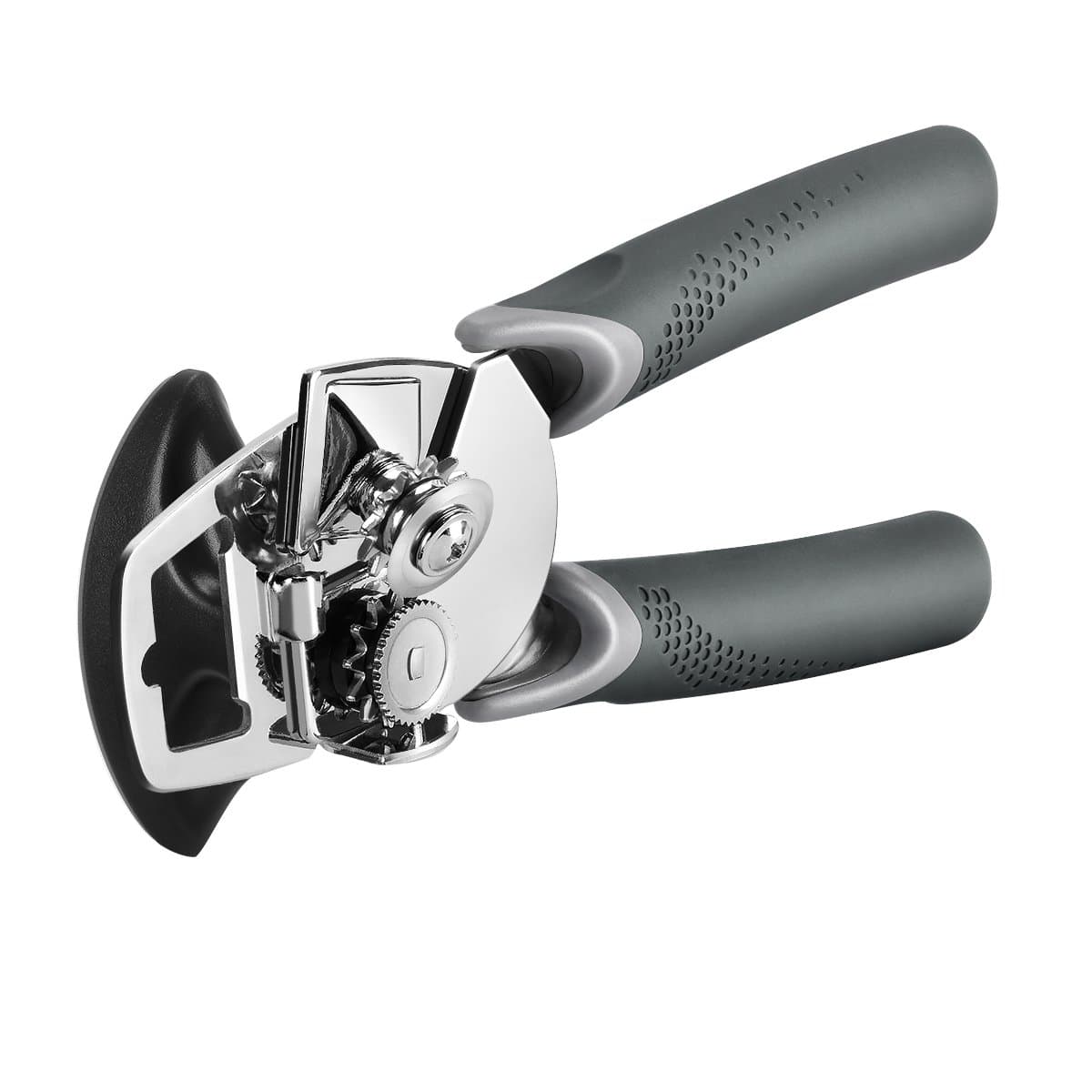 Catnee 1 Best Manual Smooth Edge Good Grips with Built-in Bottle Hand Held Stainless Steel Can Opener, 8.9 x 2.6 x 2.4 inches, Gray