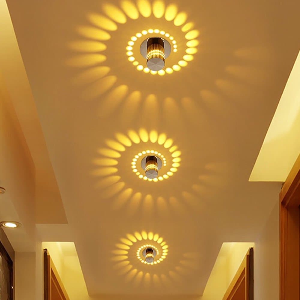 MM Corridor Porch Lights Decorative LED Bulbs Effect Light Creative Ceiling Wall Lights for Bathroom Restaurant Living-room Stairs Entry (Yellow)
