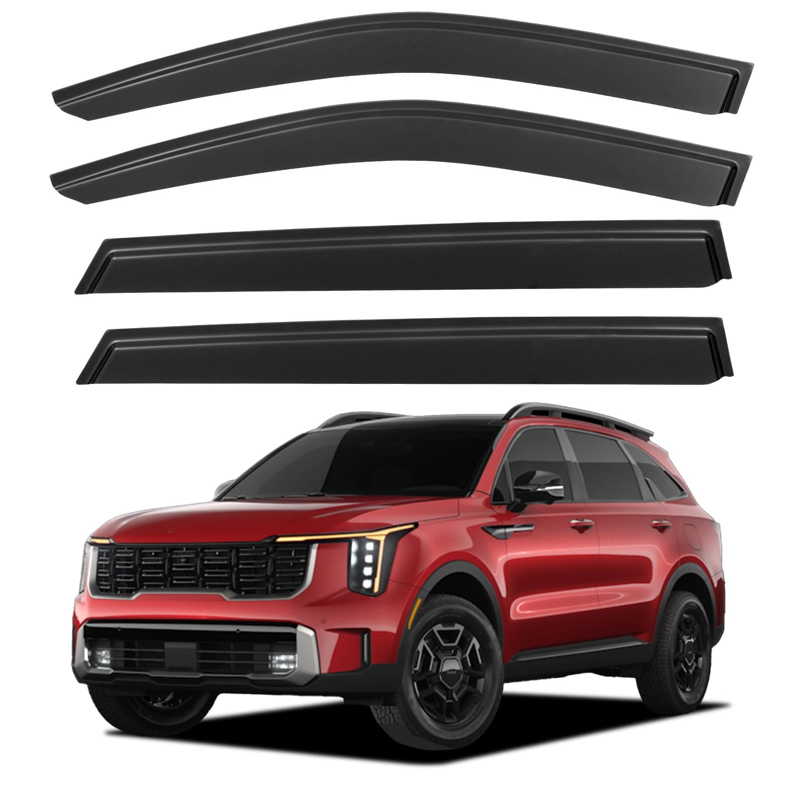 Window Visors Rain Guards Shield for 2021 2022 2023 2024 2025 2026 Kia Sorento, Out-Channel Window Vent Wind Deflectors Visors Shades for 21-26 Sorento