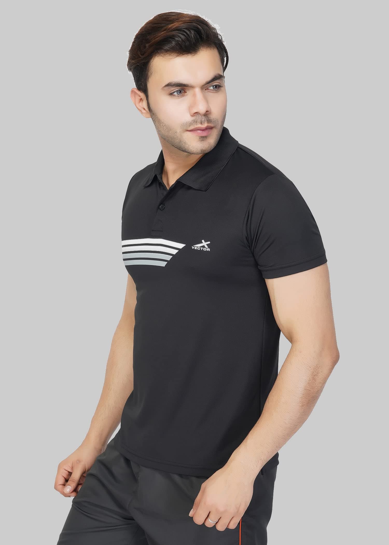 Vector XVector X VTD-300-D Men's Printed T-Shirts (Black) (L)