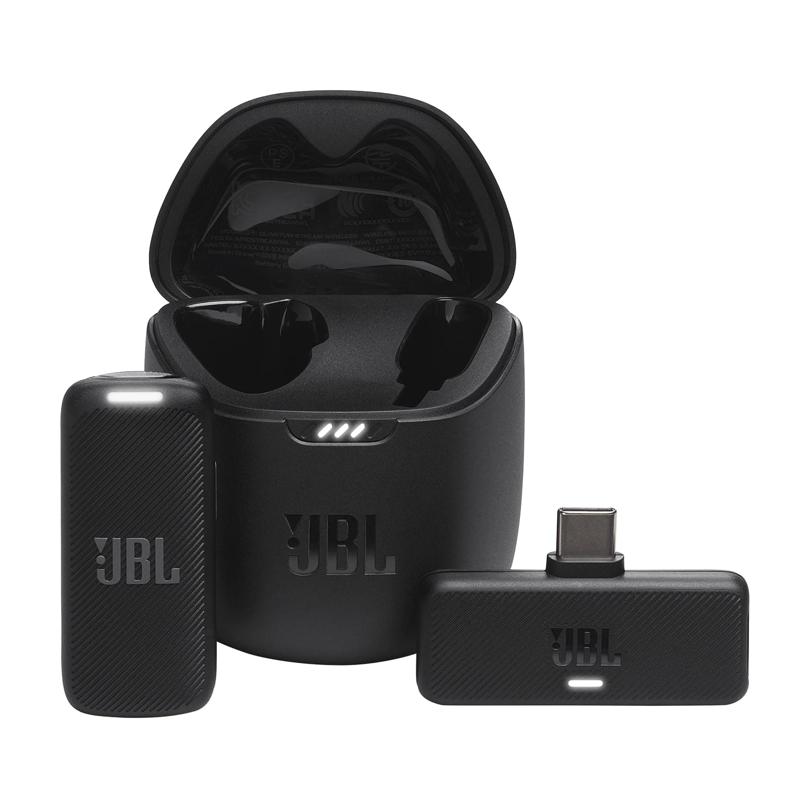 JBL Quantum Stream Wireless USB-C - Wearable Wireless Streaming Microphone for Crystal Clear Recordings, 24 Hours of Recording time, Plus Speed Charge, Included Windscreen for Noise Reduction